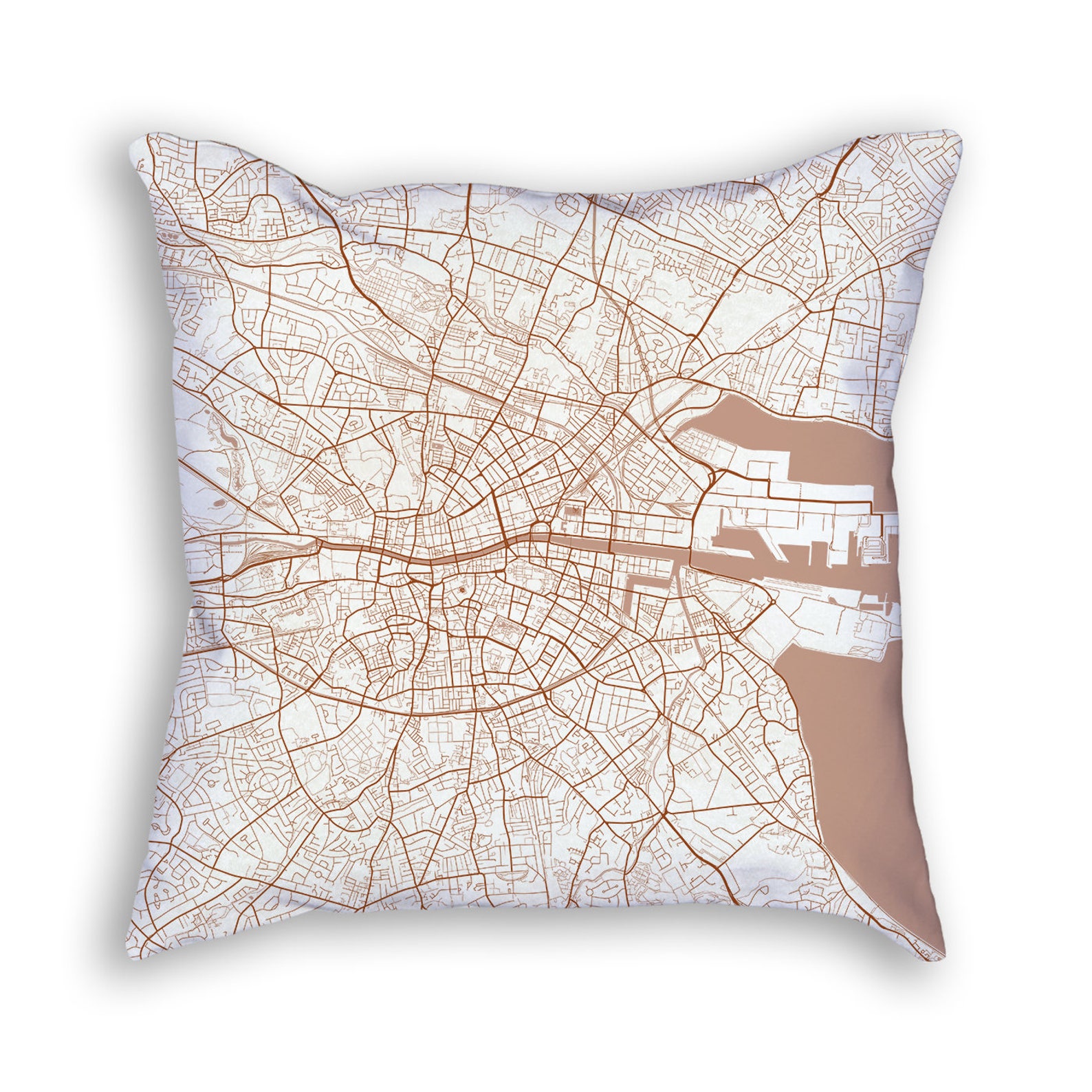 Dublin Ireland City Street Map Throw Pillow | Etsy