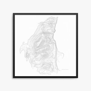 Ratelslang berg poster, ratelslang berg NY, ratelslang berg kaart kunst, ratelslang berg contour kaart, kantoor aan huis decor