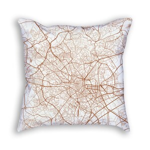 Montpellier France City Street Map Throw Pillow image 2