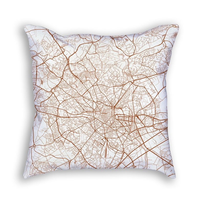 Montpellier France City Street Map Throw Pillow image 2