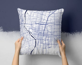 Albuquerque New Mexico City Street Map Throw Pillow