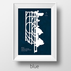 SEA Seattle - Tacoma International Airport in SeaTac near Seattle Washington USA Runway Silhouette Modern Wall Art