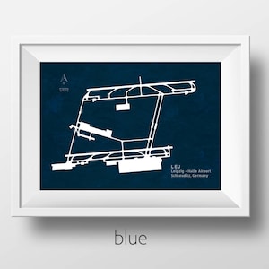 LEJ Leipzig Halle Airport in Schkeuditz Germany Runway Silhouette Modern Wall Art, LEJ Airport, Leipzig Halle Airport, Leipzig Halle, LEJ