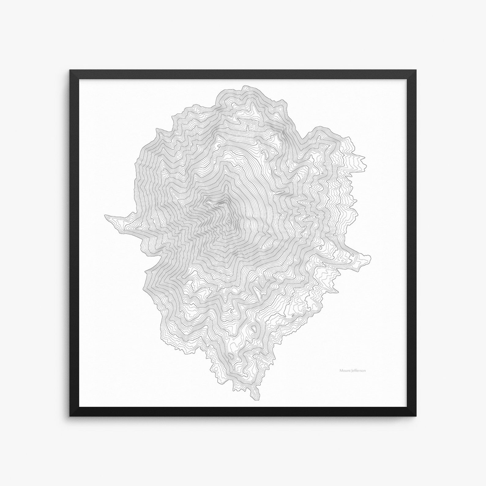 Mount Jefferson Poster, Mount Jefferson Oregon, Mount Jefferson Map Art