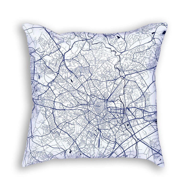 Montpellier France City Street Map Throw Pillow image 4