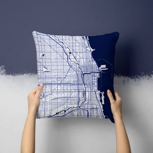 Chicago Illinois Street Map Kissen Wurfkissen