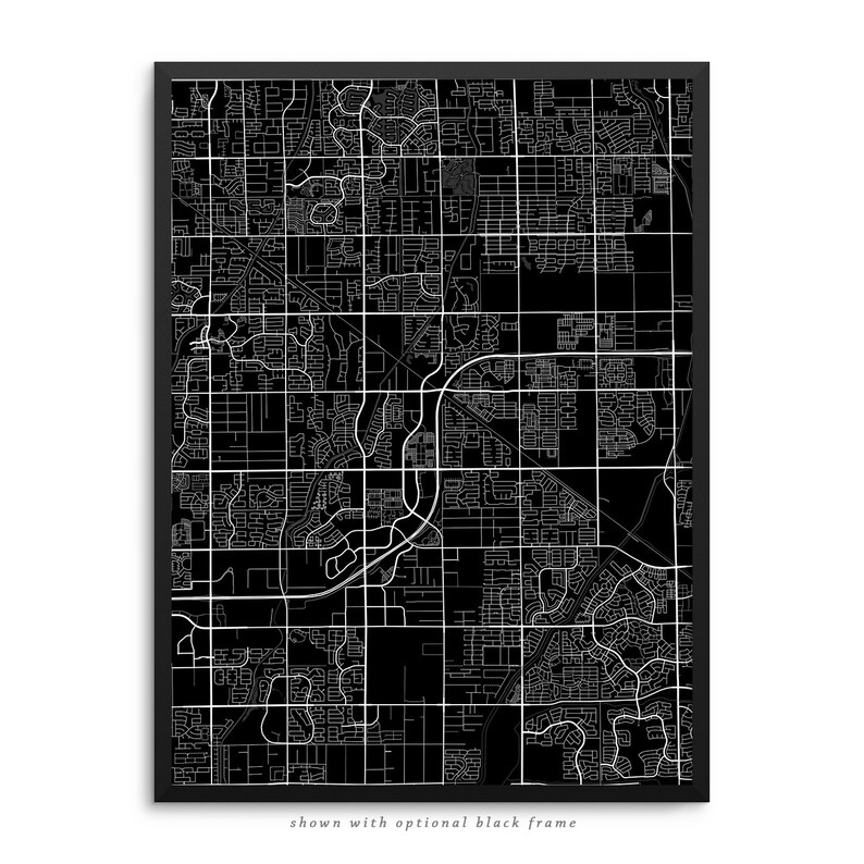 Gilbert City Street Map Gilbert Arizona USA Modern Art Etsy