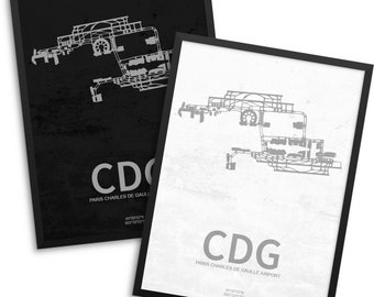 CDG Airport, Charles de Gaulle Airport, Paris France, CDG Airport Poster, Paris Airport, Paris, Paris International, France, CDG Poster
