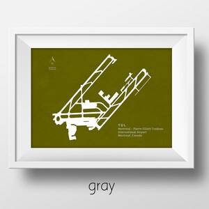 YUL Montreal - Pierre Elliott Trudeau International Airport in Montreal Canada Runway Silhouette Modern Wall Art