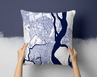 Guayaquil Ecuador City Street Map Throw Pillow