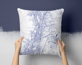 Quito Ecuador City Street Map Throw Pillow