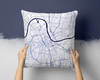 Nashville Tennessee City Street Map Throw Pillow