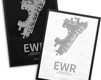 EWR Airport, Newark Liberty International Airport, Newark New Jersey, EWR Airport Poster, Newark Airport, Newark NJ, Newark Airport Poster