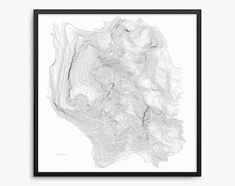 Mount Robson Poster, Mount Robson BC, Mount Robson Map Art, Mount Robson Contour Map, Home Decor, Office Decor, Rockies, Rocky Mountains