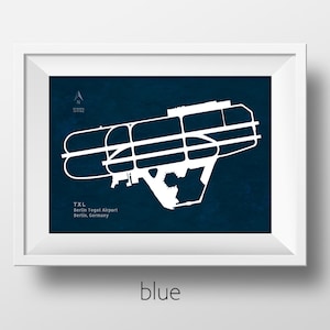 TXL Berlin Tegel Airport in Berlin Germany Runway Silhouette Modern Wall Art. Berlin Airport, TXL Airport, Berlin Tegel Airport, Berlin TXL