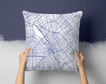 San Jose California City Street Map Throw Pillow