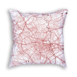 Montpellier France City Street Map Throw Pillow image 5