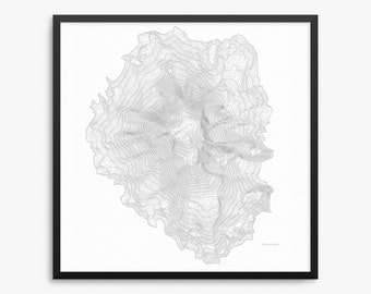 Plakat Mount Adams, Mount Adams w stanie Waszyngton, Sztuka mapy Mount Adams, Mapa konturowa Mount Adams, Wystrój wnętrz, Wystrój biura