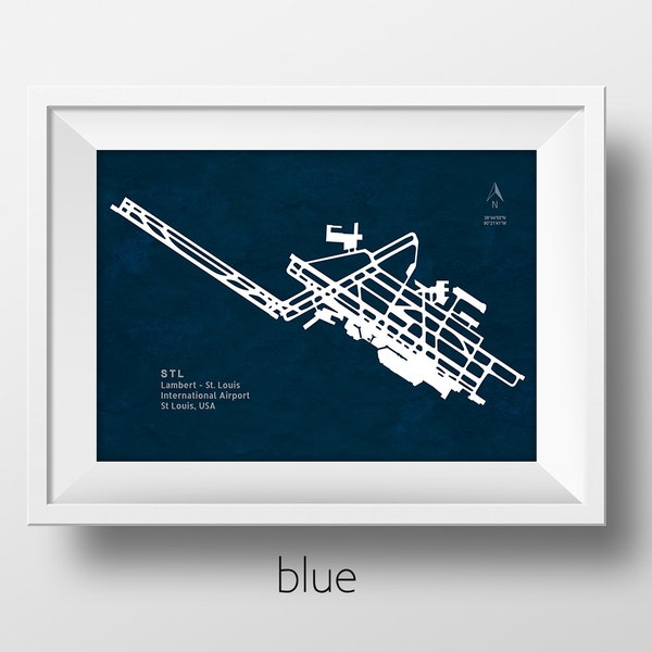 Aeroporto Internazionale STL Lambert St. Louis a St. Louis Missouri USA Runway Silhouette Modern Wall Art