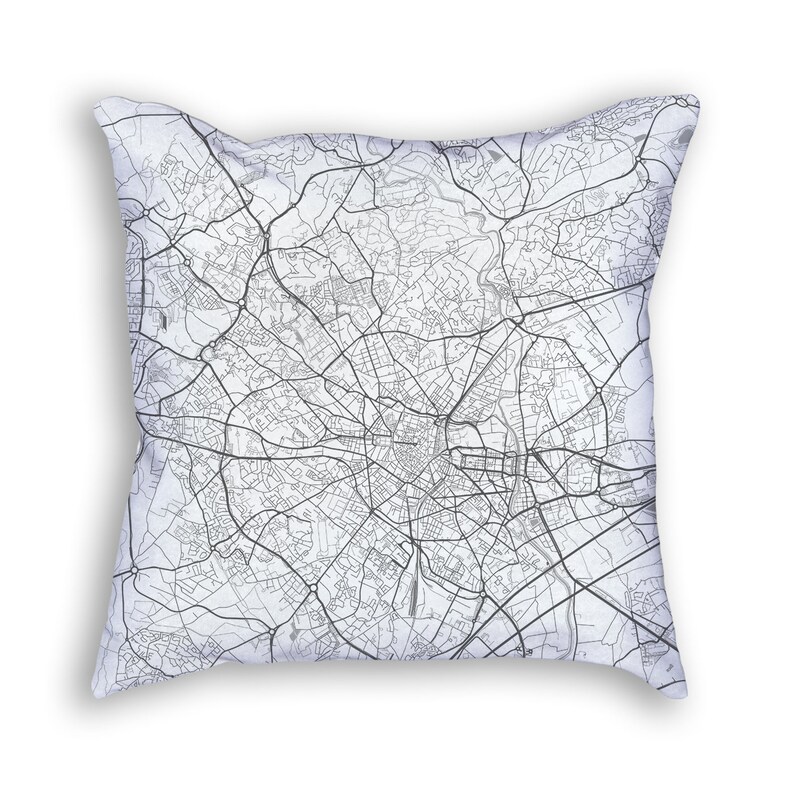 Montpellier France City Street Map Throw Pillow image 3