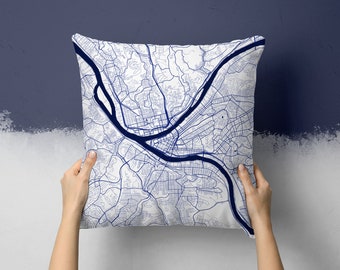 Pittsburgh Pennsylvania City Street Map Throw Pillow