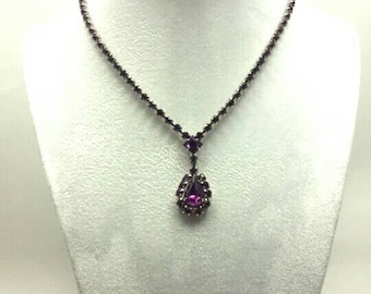 Vintage Fuchsia Rhinestone Necklace