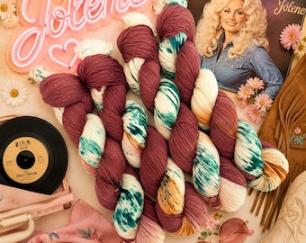JOLENE Dolly Parton Inspired Speckled Hand Dyed Fingering Sock and DK Yarn!