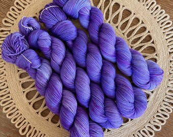 ROYAL Hand Dyed Tonal Purple on Fingering Sock