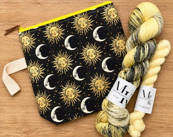 CELESTIAL Hand Dyed Yarn 120g Sock Set, Zippered Project Bag