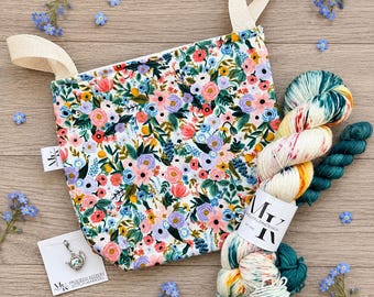 RIFLE PAPER CO Floral Garden Project Pail Bucket Hand Dyed Sock Set and Progress Keeper Kit!