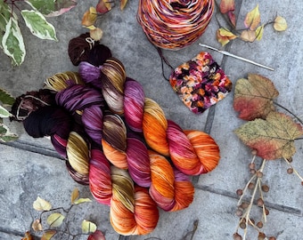 SWEATER WEATHER Varigated Hand Dyed Fingering Sock Yarn!