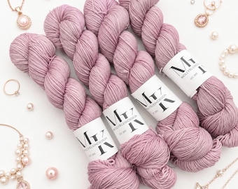 MAUVE-ELOUS Hand Dyed Fingering Sock Yarn Tonal Mauve Pink!