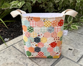 Retro PATCHWORK Summer PROJECT PAIL Crafting Couch Companion Project Bag!