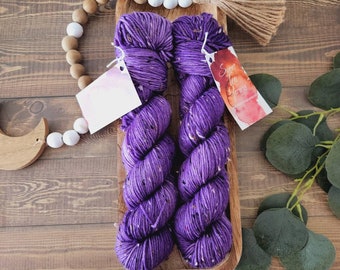 ROYAL Purple Hand Dyed Tonal Tweed Yarn (Tweed Sock and DK Available)