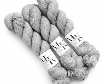 STORM CLOUD Hand Dyed Fingering Sock Yarn Tonal Grey Gray!