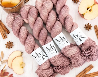 CIDER HOUSE Hand Dyed Fingering Sock Yarn Tonal Warm Cocoa Brown!
