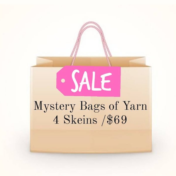 Mystery Yarn Grab Bag 4 Skeins, MEGA CLEARANCE