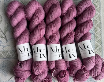 Sweater Quantity DUSTY PLUM 5 Skeins Fingering Weight Superwash Merino Nylon Hand Dyed Tonal Yarn Same Dye Lot!
