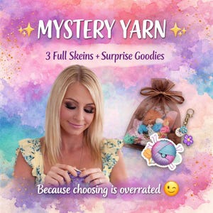 Clearance MYSTERY Yarn Set! Includes 3 Full Skeins Hand Dyed Yarn 300g total and a Surprise Progress Keeper Set!