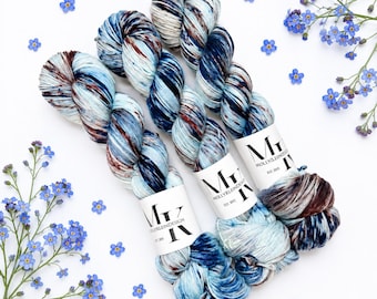 COUNTRY SKY Speckled Hand Dyed Fingering Sock Yarn!