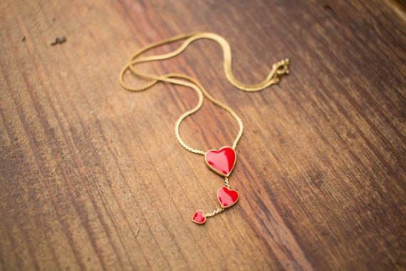 3 Tier Heart Necklace / Valentine's Day Necklace - image 2