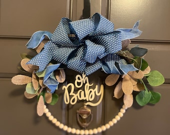Oh Baby denim bead wreath