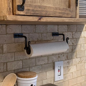 Hand Forged Under Cabinet / On Wall Rustic Farmhouse Style Paper Towel –  Gomer's Workshop