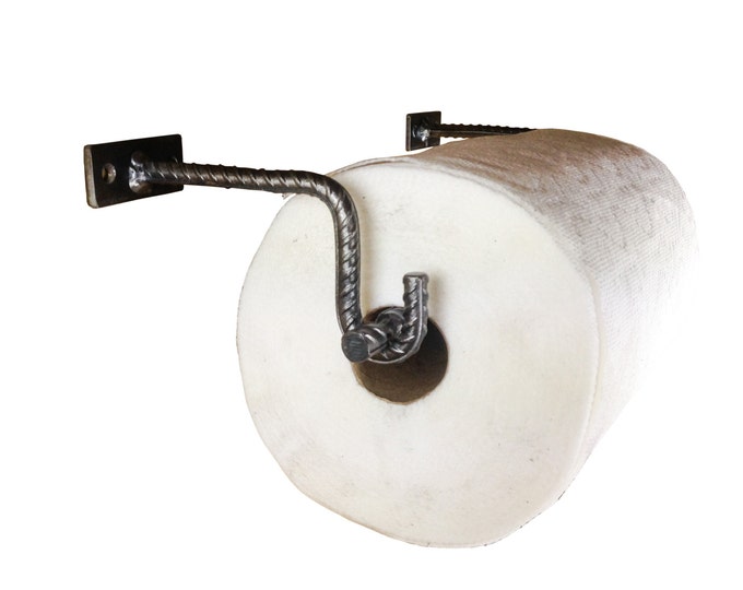 Hand Forged Re-bar Paper Towel Holder - Wall Mount