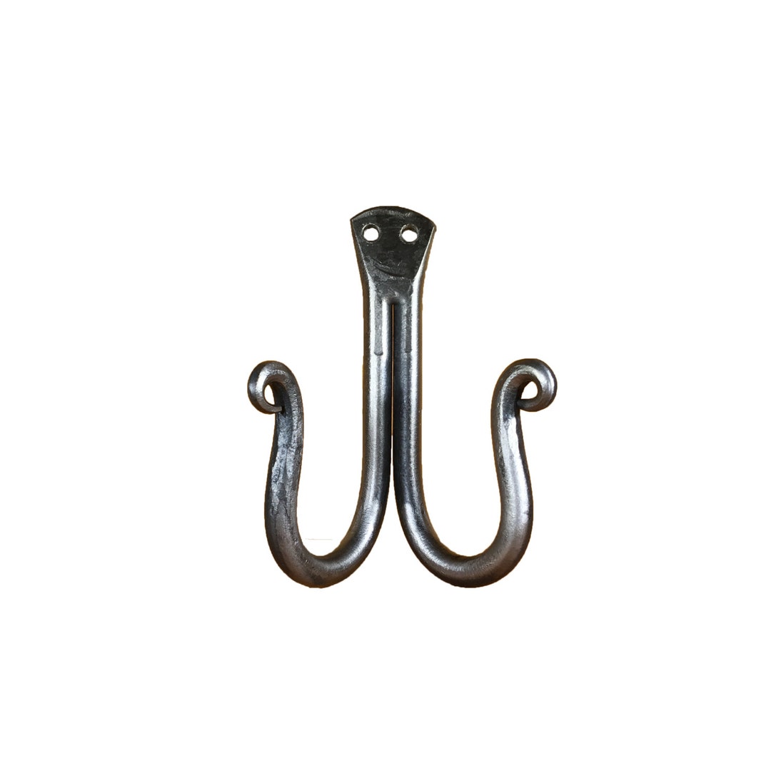 Hand Coat or Hat Hook Round Bar Double Etsy