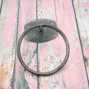 Hand Forged Rebar Towel Ring image 6