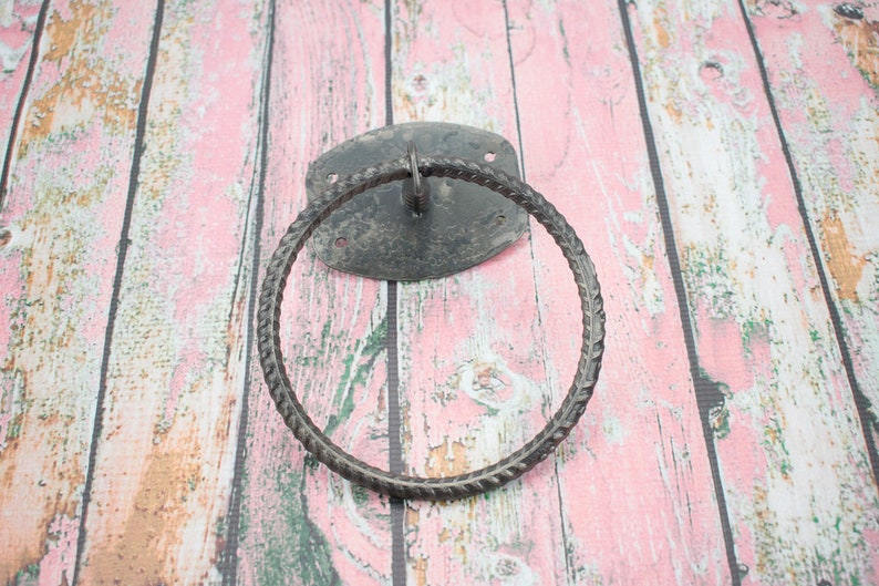 Hand Forged Rebar Towel Ring image 6