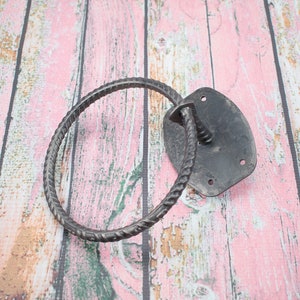 Hand Forged Rebar Towel Ring image 7