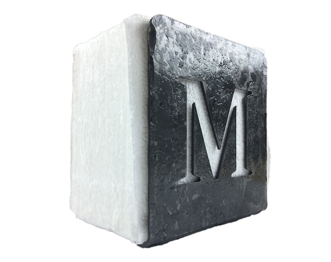 Forged Iron Napkin Holder with Monogram - Square Top