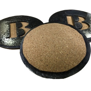 Forged Iron Circle Monogram Coasters Set of 4 image 2